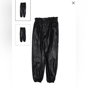 Zara Girls size 10 faux leather pants with elastic waist and cuffs. Jogger style